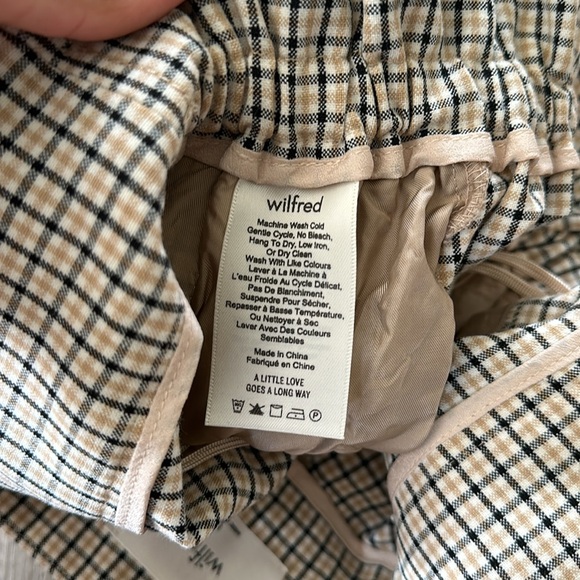WILFRED ARITZIA PAPER BAG PLAID SHORTS NWOT - Picture 7 of 9
